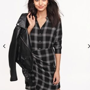 Untuckit For Her Tessa Shirt Dress Black & White Plaid Size 12